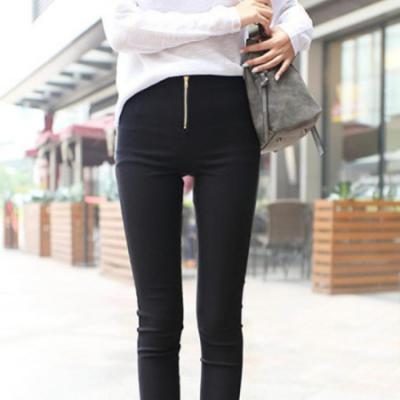 加绒加厚保暖女裤黑色修身显瘦弹力铅笔裤长裤打底裤大码小脚裤