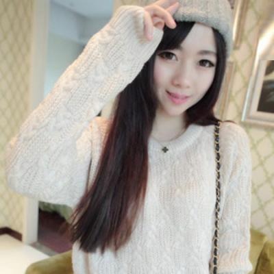 新款长袖针织衫韩系显瘦纯色打底针织衫女毛衣